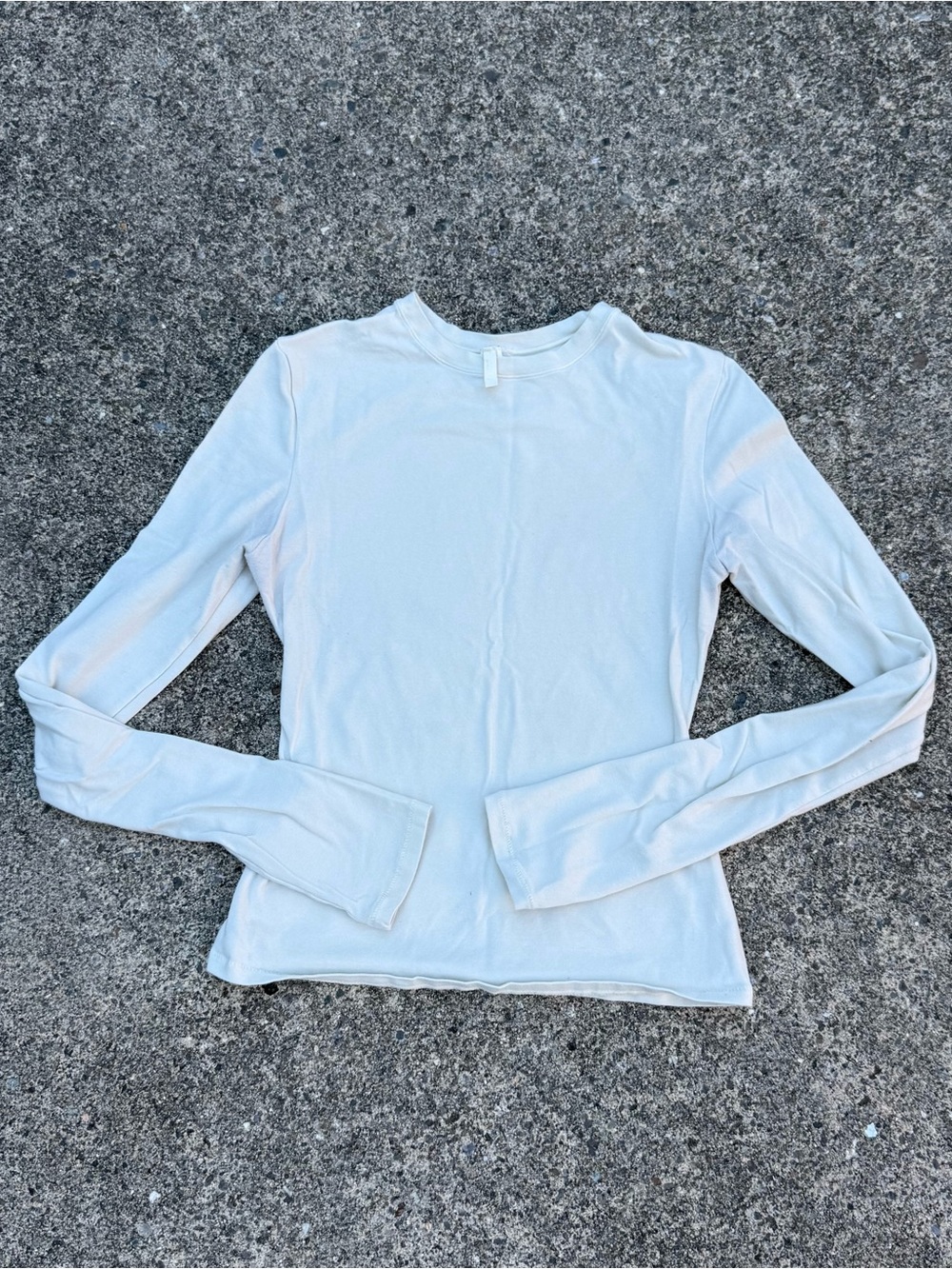 SKIMS Women's Cotton Jersey Long Sleeve T-Shirt in Marble size S